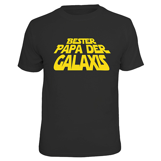 Rahmenlos T-Shirt Bester Papa der Galaxis schwarz
