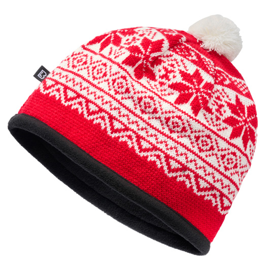 Brandit Strickmütze Snow Cap rot/weiß