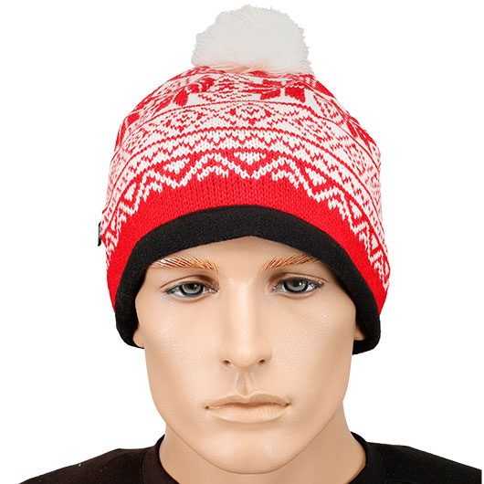 Brandit Strickmtze Snow Cap rot/wei
