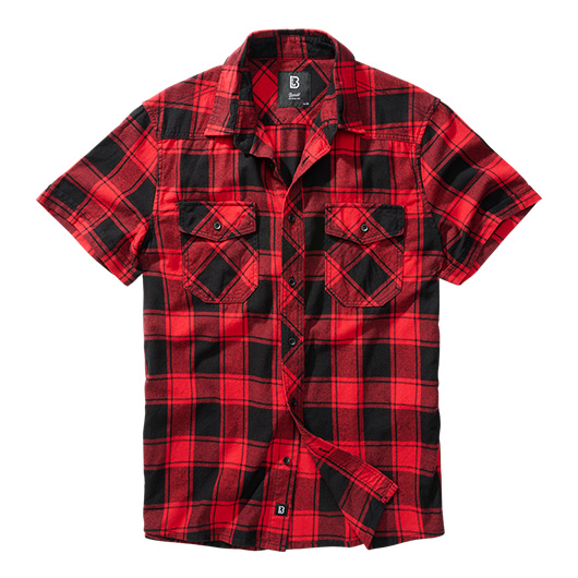 Brandit Checkshirt kurzarm schwarz/rot kariert