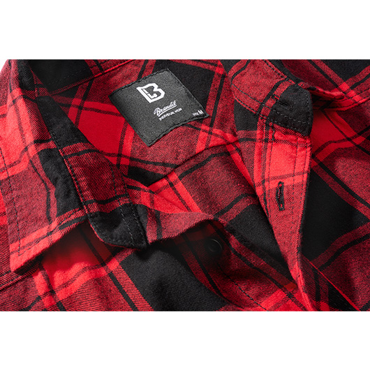 Brandit Checkshirt kurzarm schwarz/rot kariert Bild 2