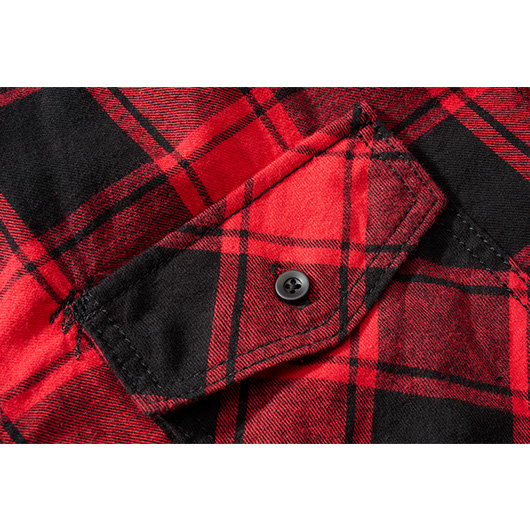 Brandit Checkshirt kurzarm schwarz/rot kariert Bild 3