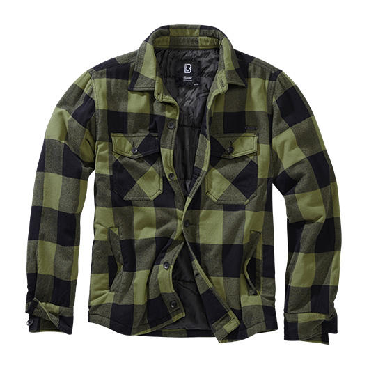 Brandit Flanelljacke Lumberjacket oliv/schwarz kariert