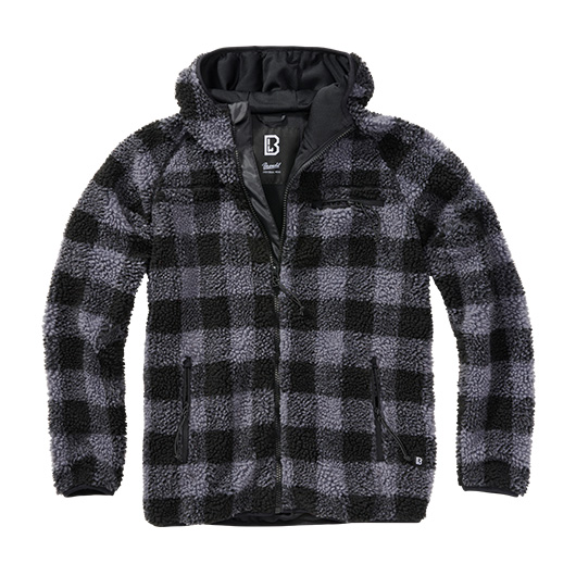 Brandit Jacke Teddyfleece Worker schwarz/grau karriert