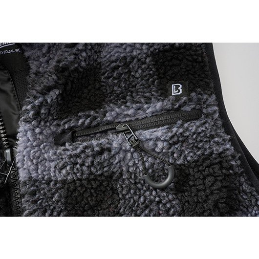 Brandit Fleeceweste Teddyfleece schwarz/grau karriert Bild 3