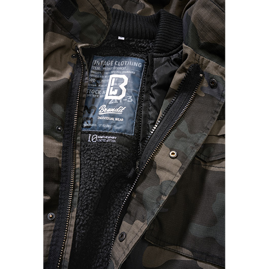 Brandit M65 Jacke Giant Ripstop darkcamo mit herausnehmbarem Futter Bild 2