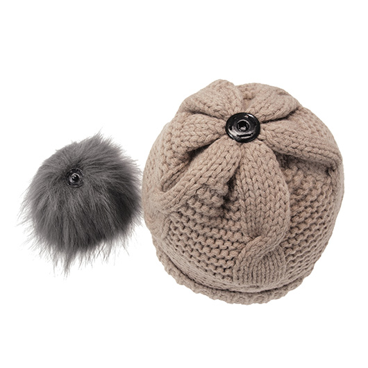 Origin Outdoors Strickmtze Bobble 100% Merinowolle mit abnehmbaren Bommel beige Bild 3