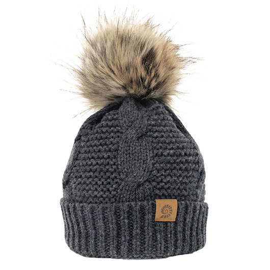Origin Outdoors Strickmtze Bobble 100% Merinowolle mit abnehmbaren Bommel grau