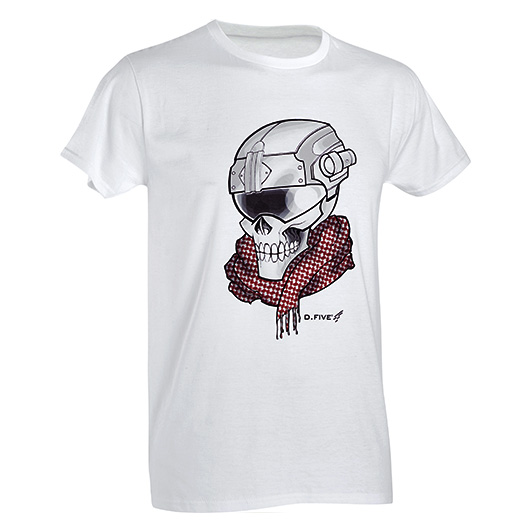 Defcon 5 T-Shirt Skull with Helmet weiß