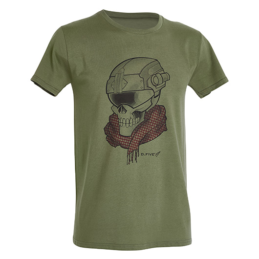 Defcon 5 T-Shirt Skull with Helmet oliv