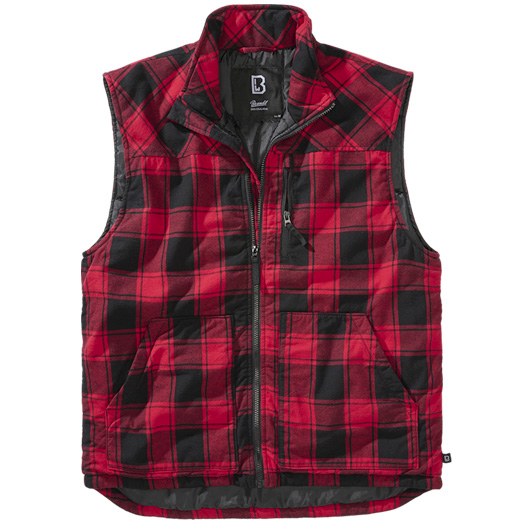 Brandit Weste Lumber Vest schwarz/rot karriert