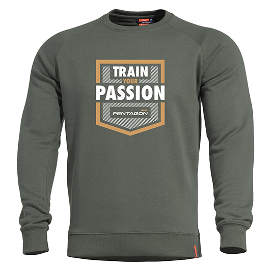 Pentagon Sweatshirt Hawk Train Your Passion camo green