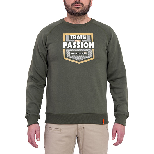 Pentagon Sweatshirt Hawk Train Your Passion camo green Bild 1