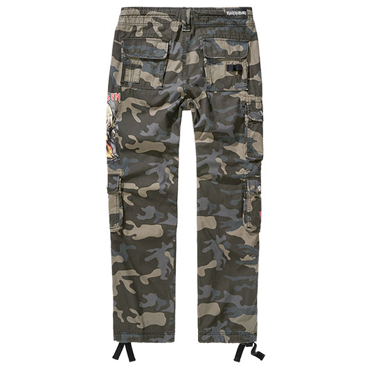 Brandit Hose Pure Slim Fit Trousers Iron Maiden darkcamo Bild 1