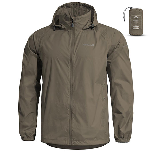Pentagon Regenjacke Cloudburst RAL7013 inkl. Transportbeutel Bild 1