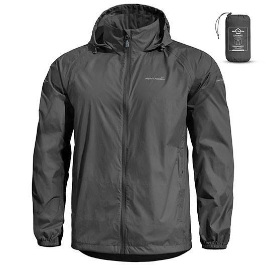 Pentagon Regenjacke Cloudburst schwarz inkl. Transportbeutel Bild 1