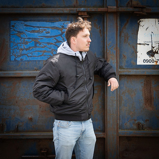Fostex Fliegerjacke MA-1 mit Kapuze schwarz Bild 4