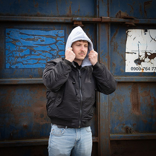 Fostex Fliegerjacke MA-1 mit Kapuze schwarz Bild 5