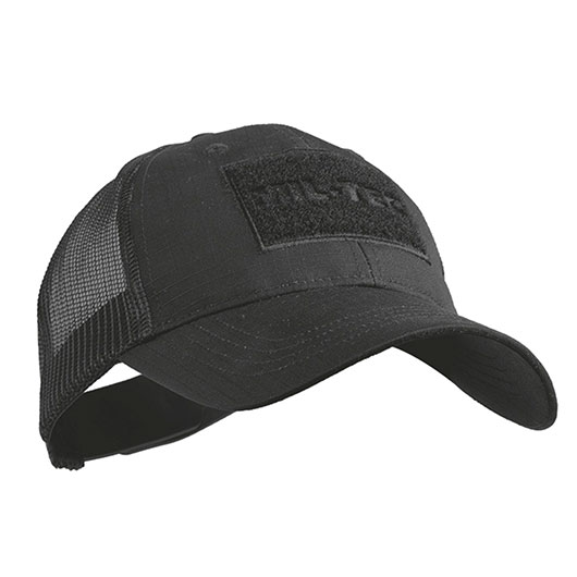 Mil-Tec Trucker Cap schwarz mit Klettflche