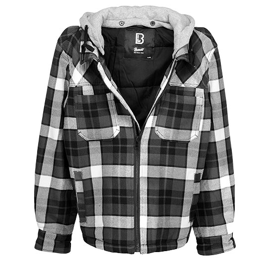 Brandit Jacke Top Heavy Twill wei/schwarz kariert Bild 3