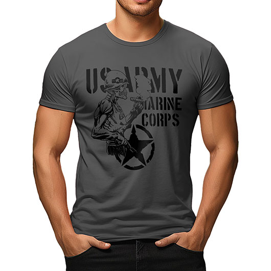 GASOLINE BANDIT T-SHIRT  US Army Corbs grau