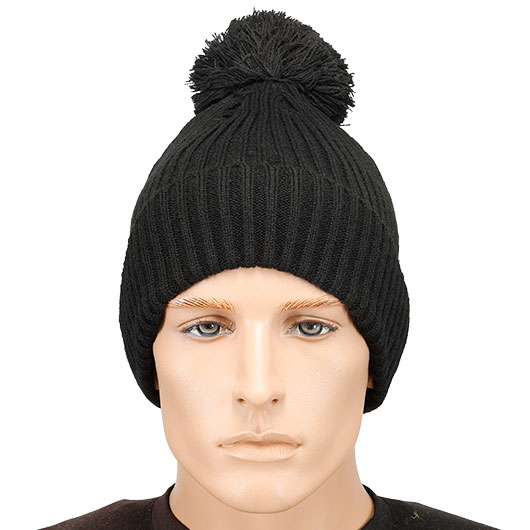 Brandit Bommelmtze mit Fleecefutter schwarz