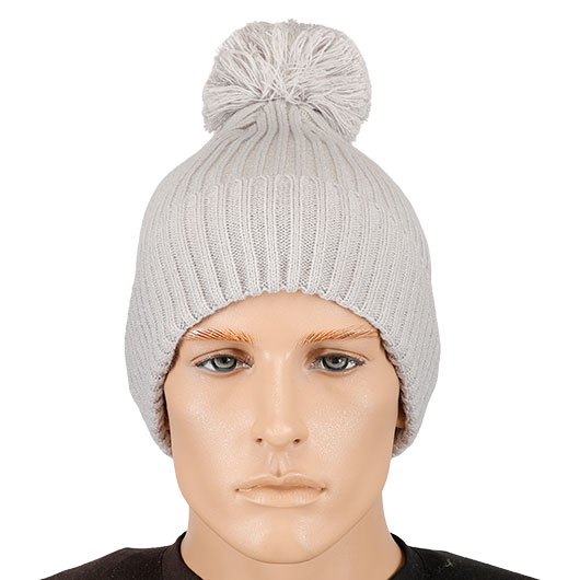 Brandit Bommelmtze mit Fleecefutter hellgrau