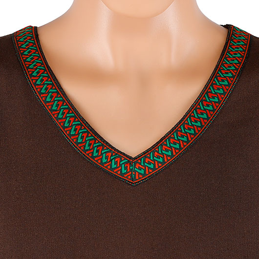 Wikinger Tunika aus Baumwolle dunkelbraun Gr. L Bild 1