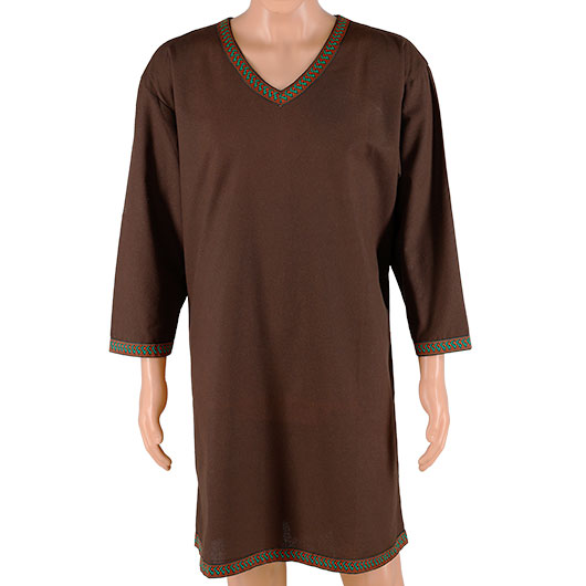 Wikinger Tunika aus Baumwolle dunkelbraun Gr. L Bild 6