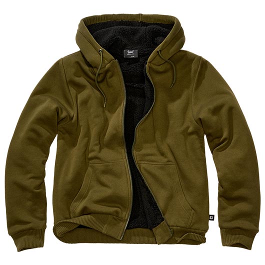 Brandit Sweatjacke mit Teddyfellfutter oliv