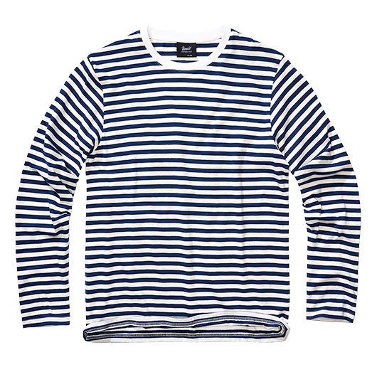 Brandit Jersey Shirt gestreift Langarm navy-wei�