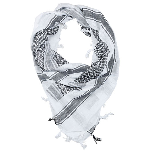 101 INC PLO Schal Shemagh extrafein gewebt schwarz-wei� Bild 1