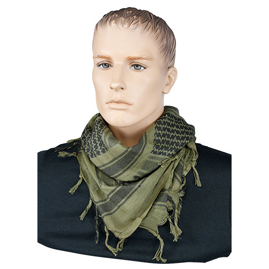 101 INC PLO Schal Shemagh extrafein gewebt schwarz-gr�n