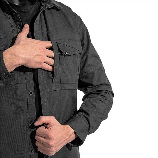 Pentagon Langarmhemd Plato Tactical Shirt schwarz Bild 1