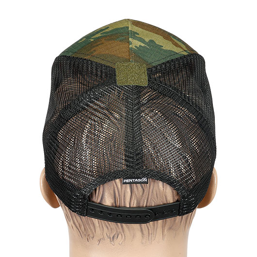 Pentagon Baseball Cap Delta Tactical BB Mesh Camo mit Netzeinsatz verstellbar Greek Lizard camo Bild 4