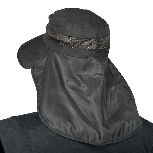 Barbaric Sahara-Cap mit Nackenschutz und abnehmbarem Netzvisier schwarz Bild 3