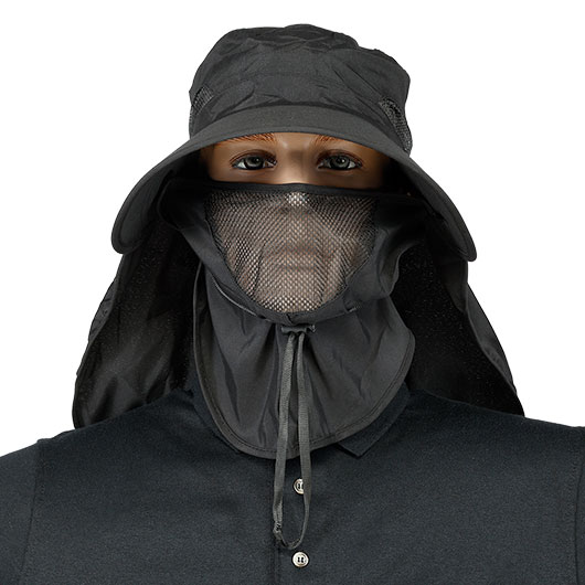 Barbaric Sahara-Cap mit Nackenschutz und abnehmbarem Netzvisier schwarz Bild 5