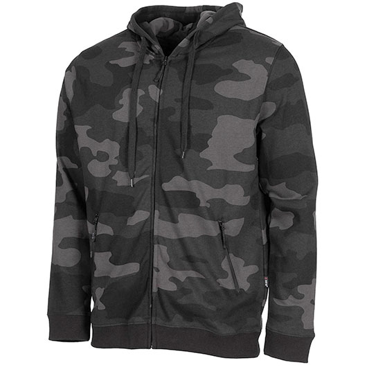 MFH Sweatjacke Trainingsjacke Jogger mit Kapuze dark camo