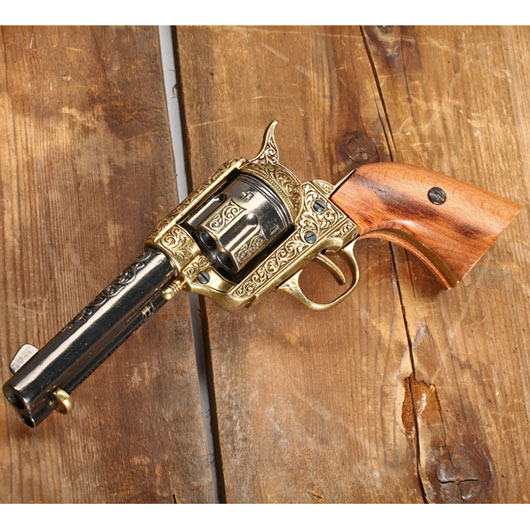 Colt Peacemaker 45er messingfarben Deko Bild 1