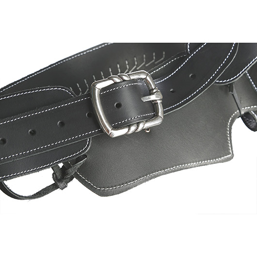 Coltgrtel aus Leder mit Punzierung fr 1 Colt inkl. 24 Dekopatronen schwarz Bild 5