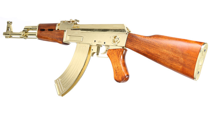 Dekowaffe Kalashnikov AK47 Sadam-Ausfhrung goldfarben Bild 2