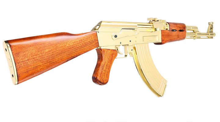 Dekowaffe Kalashnikov AK47 Sadam-Ausfhrung goldfarben Bild 4