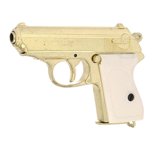 Dekowaffe Deutsche Polizeipistole 1931 goldfinish Bild 1