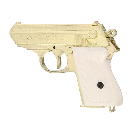 Dekowaffe Deutsche Polizeipistole 1931 goldfinish Bild 2