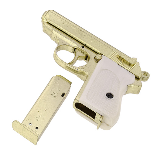 Dekowaffe Deutsche Polizeipistole 1931 goldfinish Bild 5