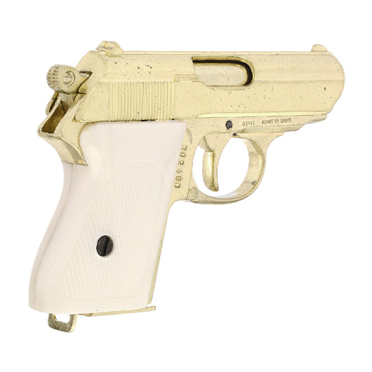 Dekowaffe Deutsche Polizeipistole 1931 goldfinish Bild 7