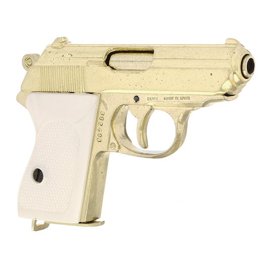 Dekowaffe Deutsche Polizeipistole 1931 goldfinish Bild 8