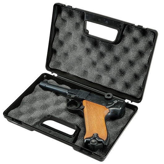 ME Modell P08 Parabellum Vollmetall Dekopistole WWII br�niert mit Holzgriffschalen Bild 4
