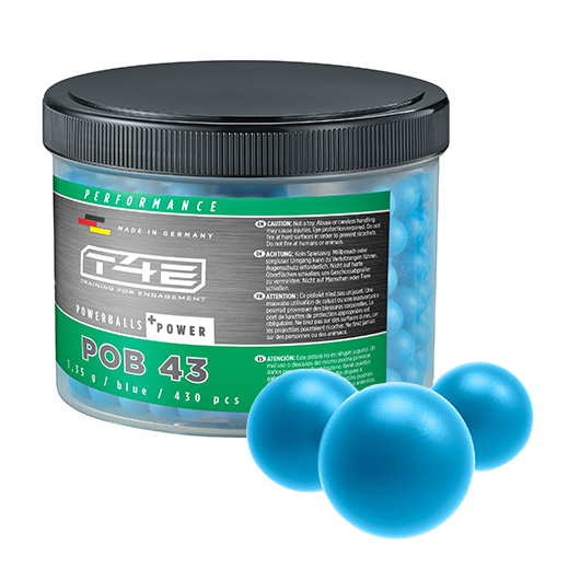 T4E Gummigeschosse Powerballs POB 43 Power Kal. .43 - 430 Stk. blau