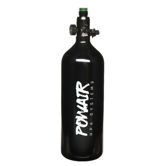 PowAir HPA Tank 1,0L / 62ci mit Regulator 3000 PSI fr Painball/Airsoft schwarz